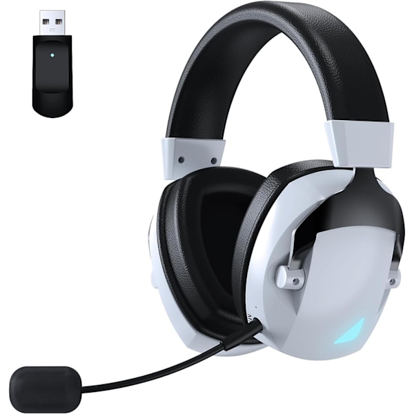 Bluetooth 5.2 langattomat pelikuulokkeet irrotettavalla ja joustavalla melunvaimennusmikrofonilla, 2.4 GHz pelikuulokkeet 3D-stereokuulokkeilla
