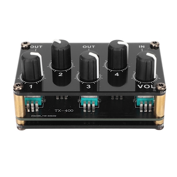 Mini Stereo 4-kanals linjemixer Lågbrus Professionell 4-kanals passiv mixer för mixning av instrument CD-spelare
