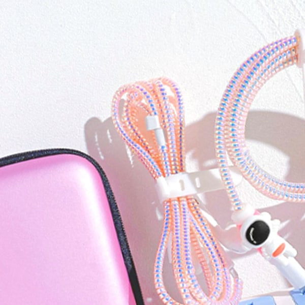 Opladerbeskyttende cover astronaut åndbar nem installation silikone opladere kabelbeskytter til 18W 20W opladere 6 styk sæt (pink)