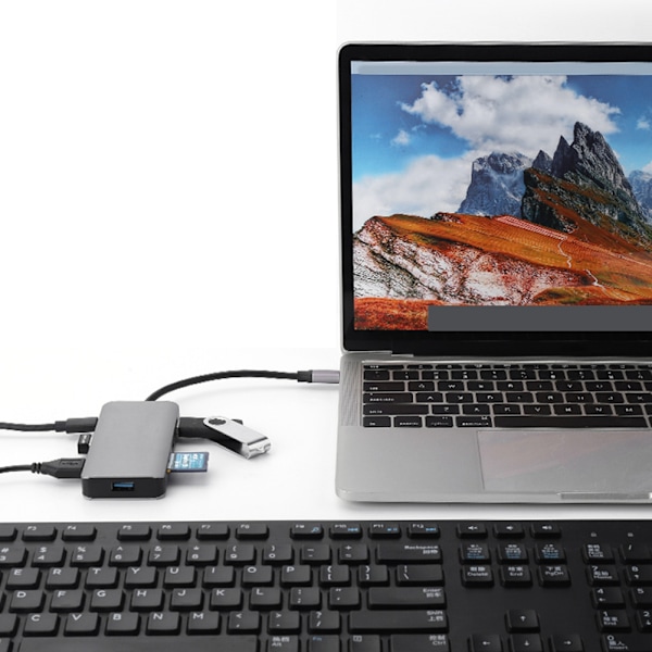 CH5002 8 i 1 Type-C Multifunksjonell Dokkingstasjon Adapter Konverter