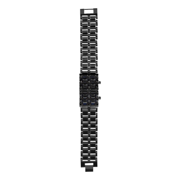 Fashionabla stålband watch LED-belysning elektroniskt armbandsur (#1)