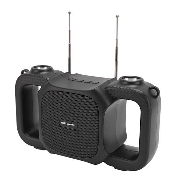 Aurinkokäyttöinen Bluetooth-kaiutin monitoiminen FM-radiohätä-LED-valolla kannettava ulkokaiutin