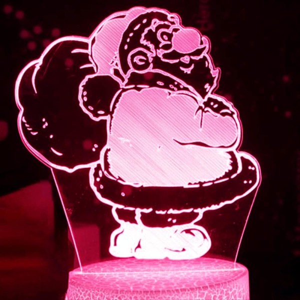 3D Julenissen Nattlys Bordskrive Optisk Illusjon Lamper 16 Farge Skiftende Lys LED Bordlampe Jul Hjem Kjærlighet Bursdag Barn Barn Leke Gave