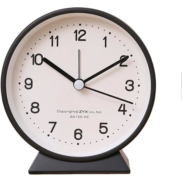 Vekkerklokker Enkel vekkerklokke, nattalarm for studenthybel, nattlys, batteridrevet stille soverom (farge: svart)