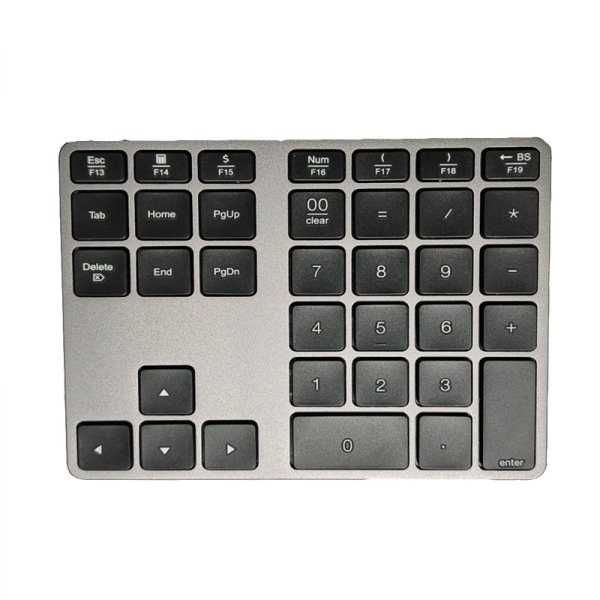 Bluetooth numeriskt tangentbord, laddningsbart aluminium 34-tangenters siffertangentbord, smalt externt numeriskt tangentbord, datainmatning, kompatibelt med MacBook
