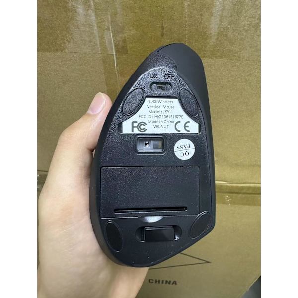 Trådløs Mus, 2.4G Trådløs Vertikal Mus Ergonomisk Mus med 3 Justerbare DPI 800/1200/1600, 6 Knapper, Kompatibel med PC, Desktop