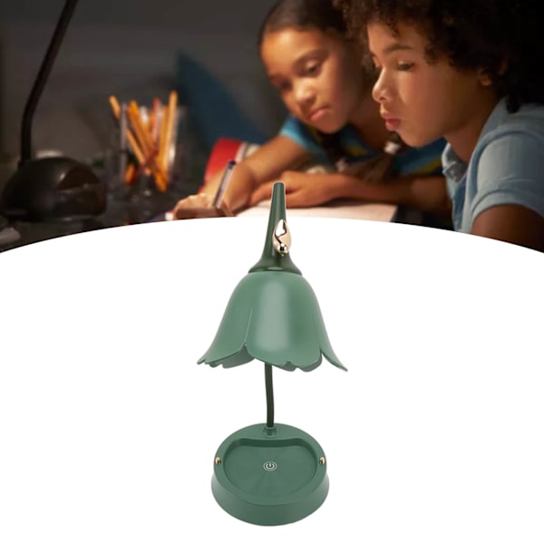 3W LED Touch Bordlampe 3 Gear Justerbar Foldbar Kronblad Form Desktop Bordlampe USB 5V Green