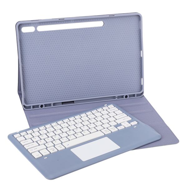 Tablet tastatur etui 12.4in til Tab S8 Plus 2022 til S7 FE 2021 til S7 Plus 2020 med pen slot lilla aftagelig trackpad etui touchpad
