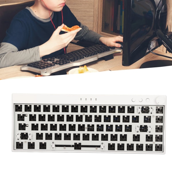 DIY mekanisk tastatur kit 68 taster RGB ergonomisk switch hot swap stærk ABS brugerdefineret gaming tastatur White