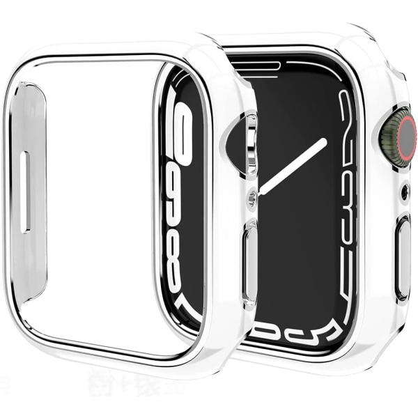 Til Apple Watch Series 7 45mm, Hard Plated PC Frame Case Slim All-Around Bumper Case til Apple Watch Series 7 （sølv）