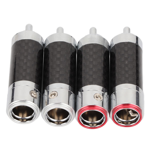 RCA Sound Plug - Holdbar Forkromet Kulfiber Lotus Lydforstærker Kabel Stik til Lydledning