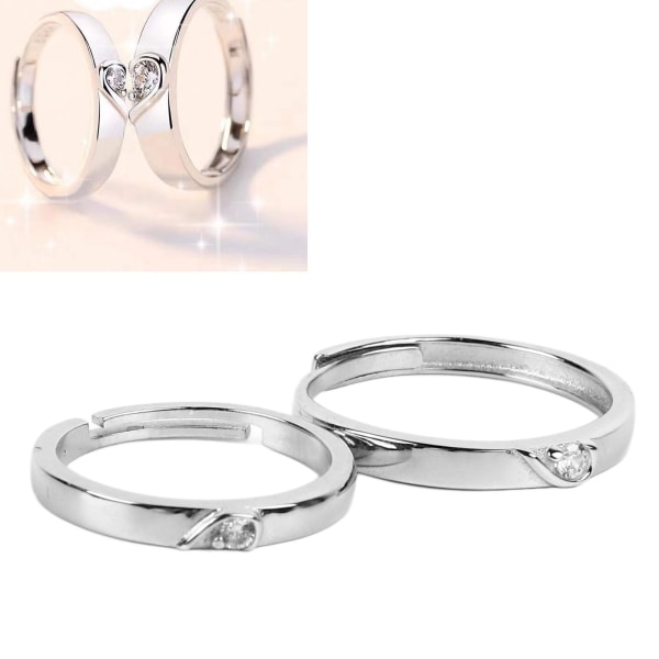 1 Par Par Ringe Sølv Mænd Kvinder Finger Ring Tilbehør til Forslag Jubilæum