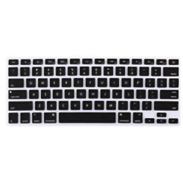 Tastaturdeksel for MacBook Font Matching Vanntett Støvtett Silikon Tastaturbeskytter Svart US Versjon 16/Ny 13pro (A2141/A2251)