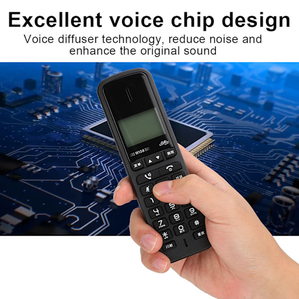 W158 Digital trådlös handhållen fri intercom handsfree-samtal telefon (svart)