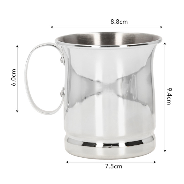 400 ml rustfrit rustfrit cocktailkrus i rustfrit stål til barudstyr til hjemmet, kontoret og skolen Classic Silver