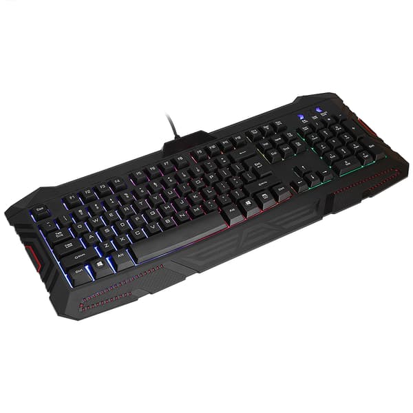 2 farver glød regnbue baggrundsbelyst kablet gaming tastatur til computer Mac PC sort