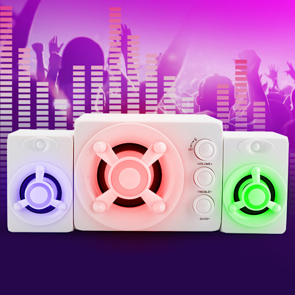 SADA D-208 Desktop Computer Soundbox Multimedia Hjemmehøjttaler Hvid