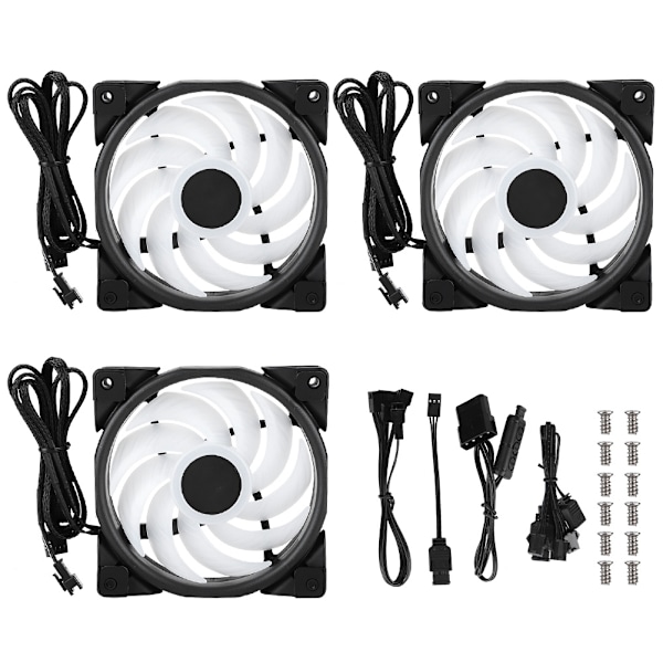 Pccooler 12cm HAlO RGB PC-fläkt för kylning av datorchassi, 3 st