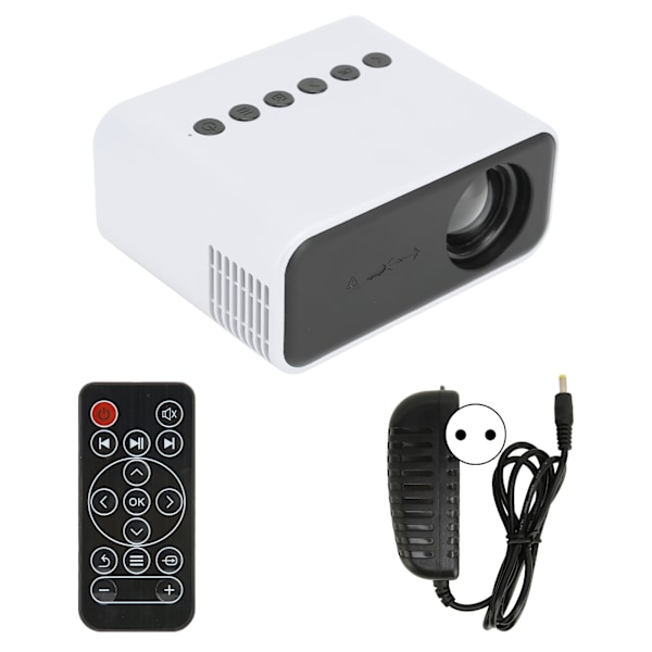 Bærbar Mini Projektor Hjemmekino Mobiltelefon Projektor for Skjermprojeksjon 100‑240V Hvit EU-plugg