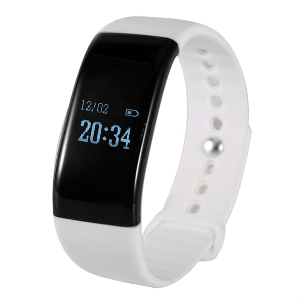 Smart Bluetooth Band intelligent Watch Bracelet Hjärtfrekvensdetektering för Android iOS Vit