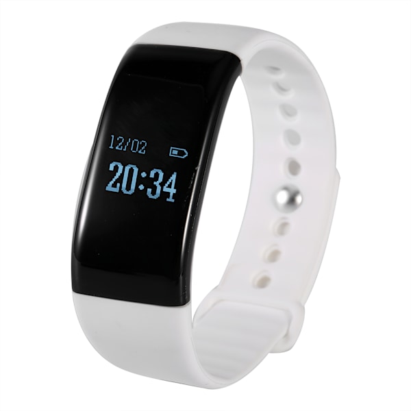 Smart Bluetooth Band intelligent Watch Bracelet Hjertefrekvensdeteksjon for Android iOS Hvit