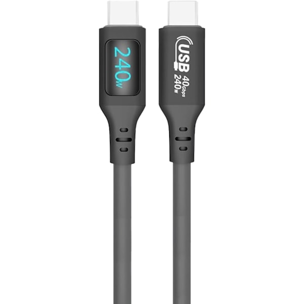 USB C till USB C-kabel 5A PD240W LED-displaykabel Snabbladdning Typ C-telefonladdare Sladd 40 Gbps Datakabel Snabbladdning 1M