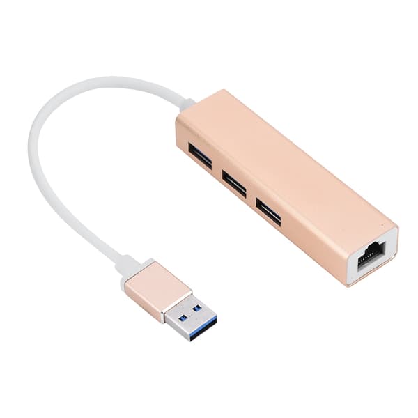 3 porte USB 3.0 HUB USB til RJ45 Ethernet Lan Adapter til PC bærbar computer guld