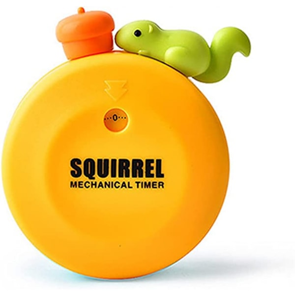 Söta ekorrar maskin timers 60 minuter mekanisk kök matlagning timer manuell timer kök redskap med magnet (gul)