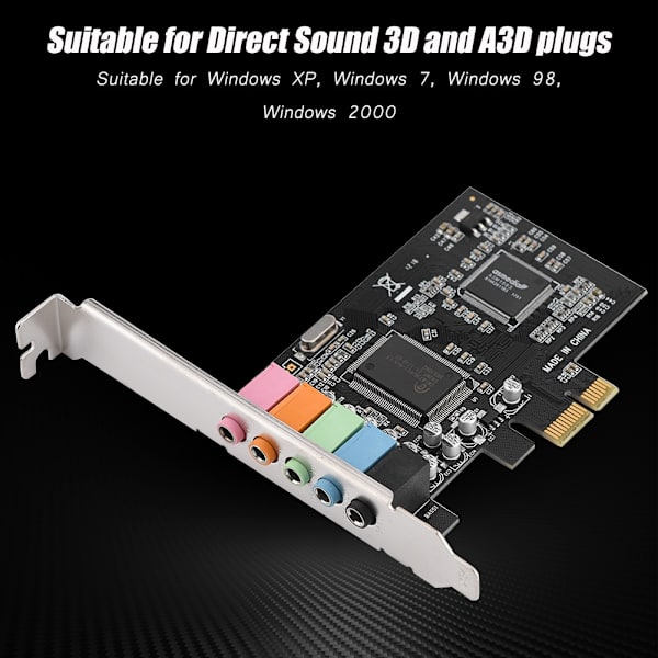 32/64-bittinen digitaalinen äänikortti 6-kanavainen Hi-Fi 3D-stereokaiutin PCIE-äänikortti Direct Soundille