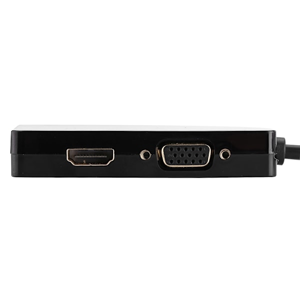 3 i 1 4K×2K bærbar Mini Display Port / Thunderbolt til HDMI VGA DVI Adapter Converter Svart