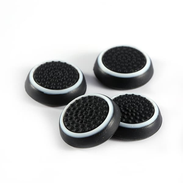 4 st silikon spelkontroll joystick keps tumgreppsskydd för PS3 PS4 XBOX vit