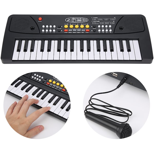 Børns elektroniske klaver 37 tangenter multifunktions keyboard musikinstrument tilbehør BF-430A2