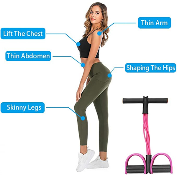 Multifunktionell spänningsrep, 6-rörs elastisk yogapedal dragare motståndsband, spänningsrep fitnessutrustning, stretchning bantning