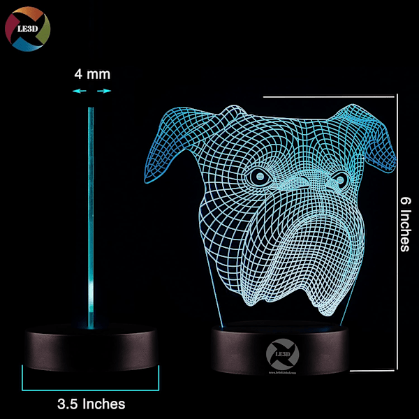 3D Optisk Illusion Natlampe - 7 LED Farveskiftende Lampe - Køligt Blødt Lys Sikker for Børn - Skaber Fantastiske Drømme