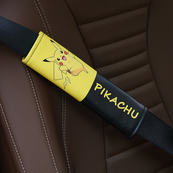 Halkfria bilbältes axelkuddar i silikon - Pikachu axelkuddar (två)