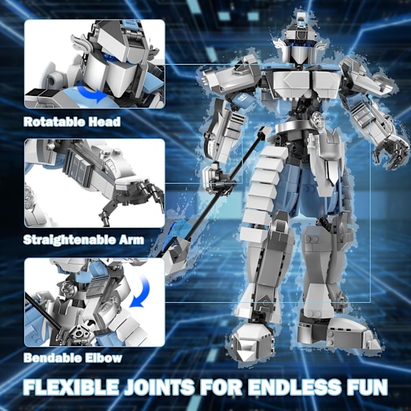 Mech Byggsatser för Vuxna 70126, Mecha Robot Actionfigurer Displaymodell, Cool Transformerande Stridsleksak för Pojkar Flickor(707 Bitar)