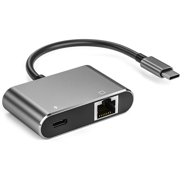 ULANSeN USB C till RJ45 LAN Ethernet Gigabit Nätverksadapter med Chippset AX88179 med 100W PD Laddning för Windows/iOS/iPadOS/macOS/Linux