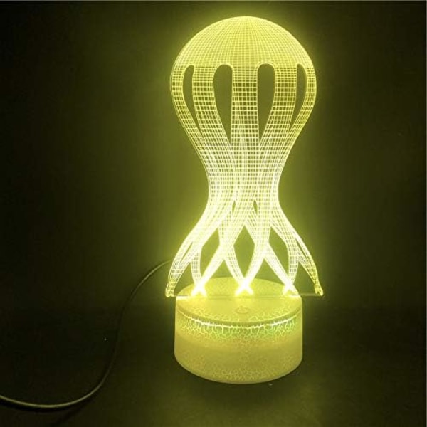 Wrecking Ball lampe 3D illusjons nattlys, fjernkontroll bordlampe, USB-lader belysning hjem dekorasjon for barn, bursdagsgave (fjernkontroll)