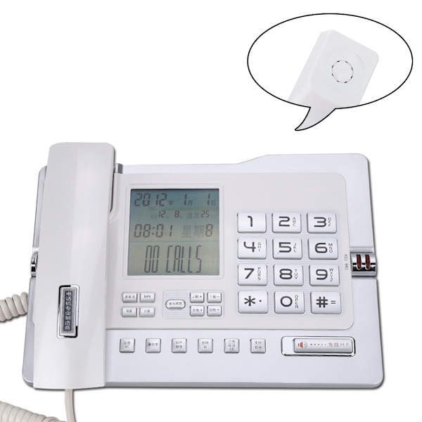 G026 Enkel stil fasttelefon fasttelefon bordtelefon for hjemmekontor skrivebord hvit
