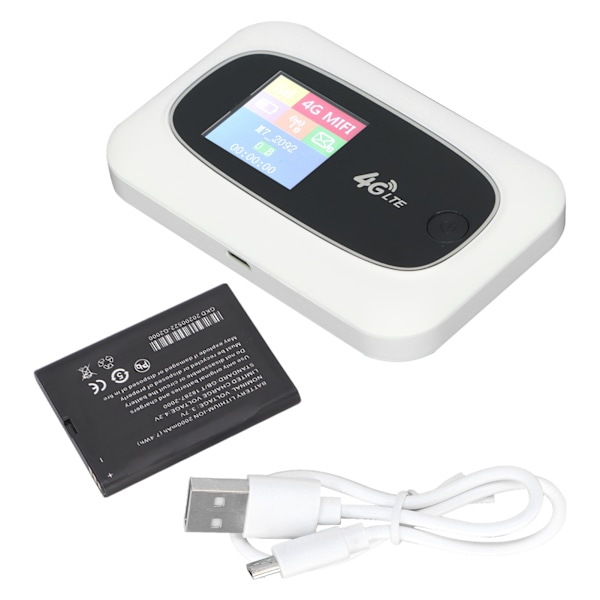 4G WiFi Hotspot Reise-Router LED-Display-Bildschirm Wireless-Router mit SIM-Kartensteckplatz für Smartphone Laptop Weiß