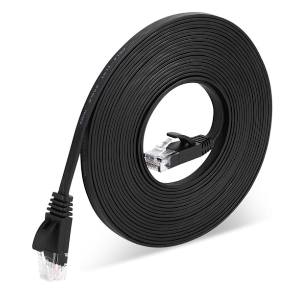 1000 Mbps Gigabit nettverkskabel 98ft RJ45 Port CAT6 nettverkskabel Ethernet-kabel for rutere datamaskiner svart