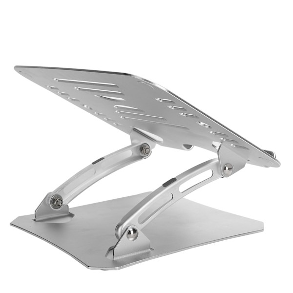 Justerbart bärbart laptopstativ, skrivbordsstativ för bärbar dator, surfplatta, kylbas, silver