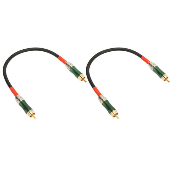 2 kpl RCA-kaapeli Ammattimainen kaksoissuojattu kullattu liitin RAC RCA-uros-uros-kaapeli DVD-TV-vahvistimelle 1m/3.3ft Vihreä