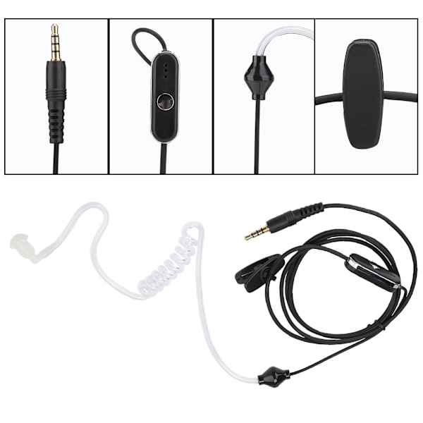 3,5 mm korvanappikuulokkeet, kuulokkeet, kuulokkeet, radiopuhelimen korvakuuloke (musta)