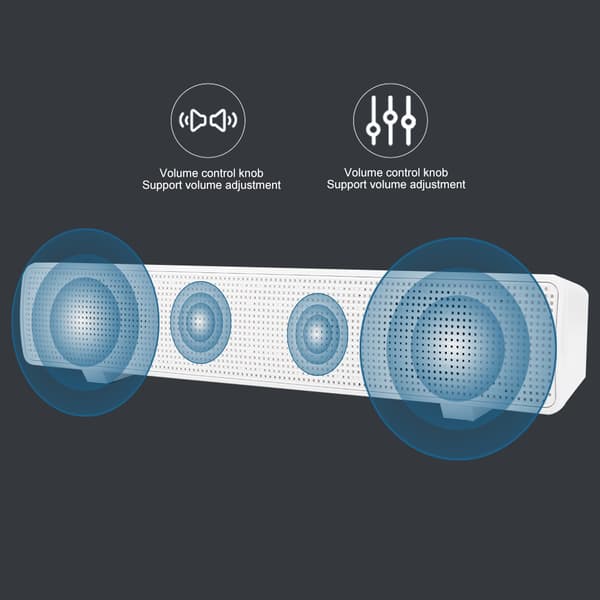 Bluetooth 5.0 Computer Højttaler Trådløs Højttaler SADA  V-103 til Desktop PC / Mobiltelefon Hvid