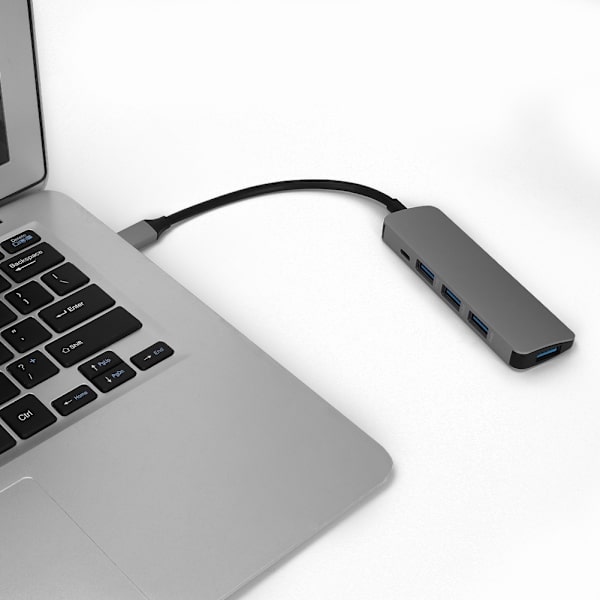 5-in-1 USB-C - 4-porttinen USB + Android-lähtöportin monitoiminen telakointiasema