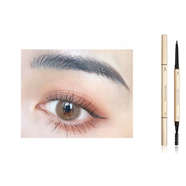 Precision Brow Pencil Ultra Fine Langtidsholdbar Dobbelt-anvendelse Øjenbrynsblyant, Grå