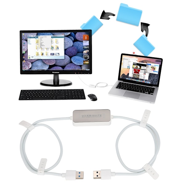 USB3.0 Data Copy Line PC til PC Dataoverførsel Synkroniseringskabel til U3 KM Suite til Windows/Mac