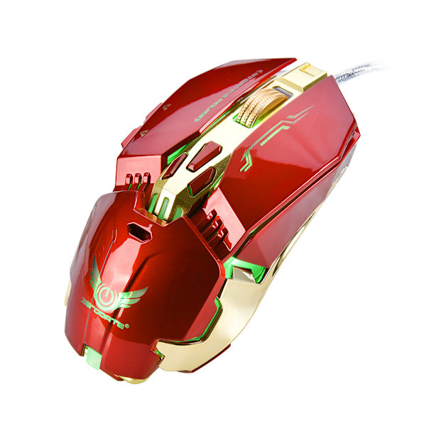 zerodate X800 3200 DPI LED-ljuskabelbunden USB-programmerbar spelmus Röd