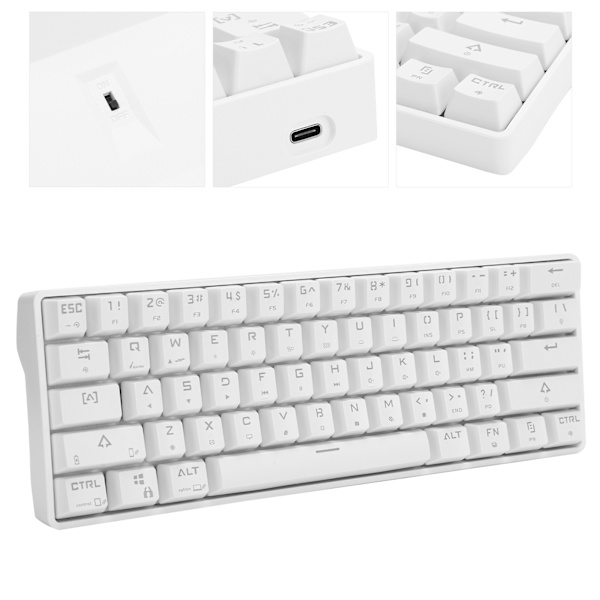 Mekanisk tangentbord 61 tangent BT5.0 USB Dual Mode Blå switch Gaming RGB Datortillbehör DK61